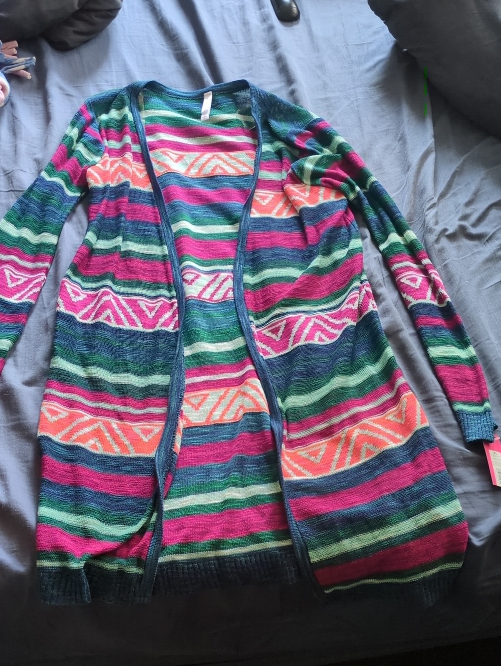Striped Open-Front Women's Cardigan Sweater in Multicolor
